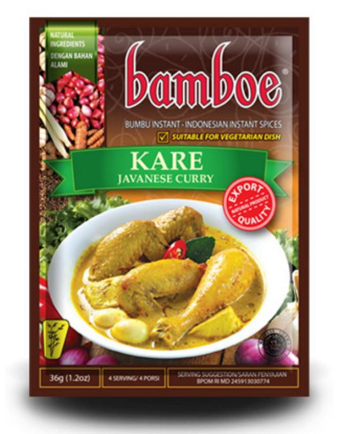 Bamboe Bumbu Instant Kare Spice Mix For Javanese Curry G Warindo